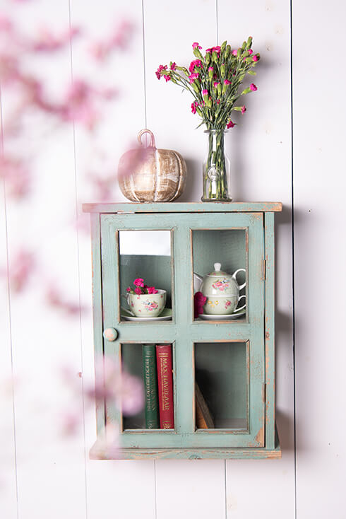 Shabby chic deals wall display cabinet